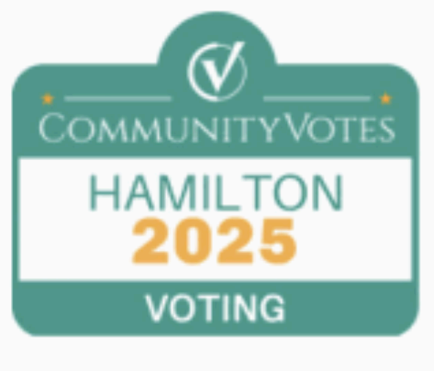 CommunityVotes Hamilton 2025 recognition badge
